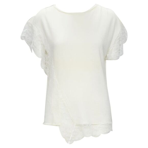 Lanvin Tops - Lanvin Wool Blend Lace Trim Pullover Top